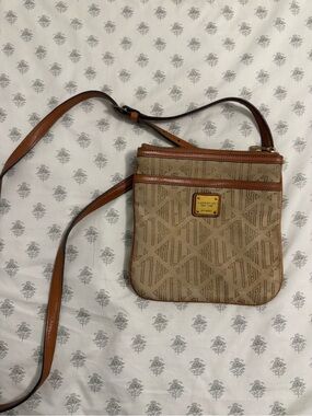 Ralph Lauren Beige and Brown Signature Crossbody Shoulder Bag